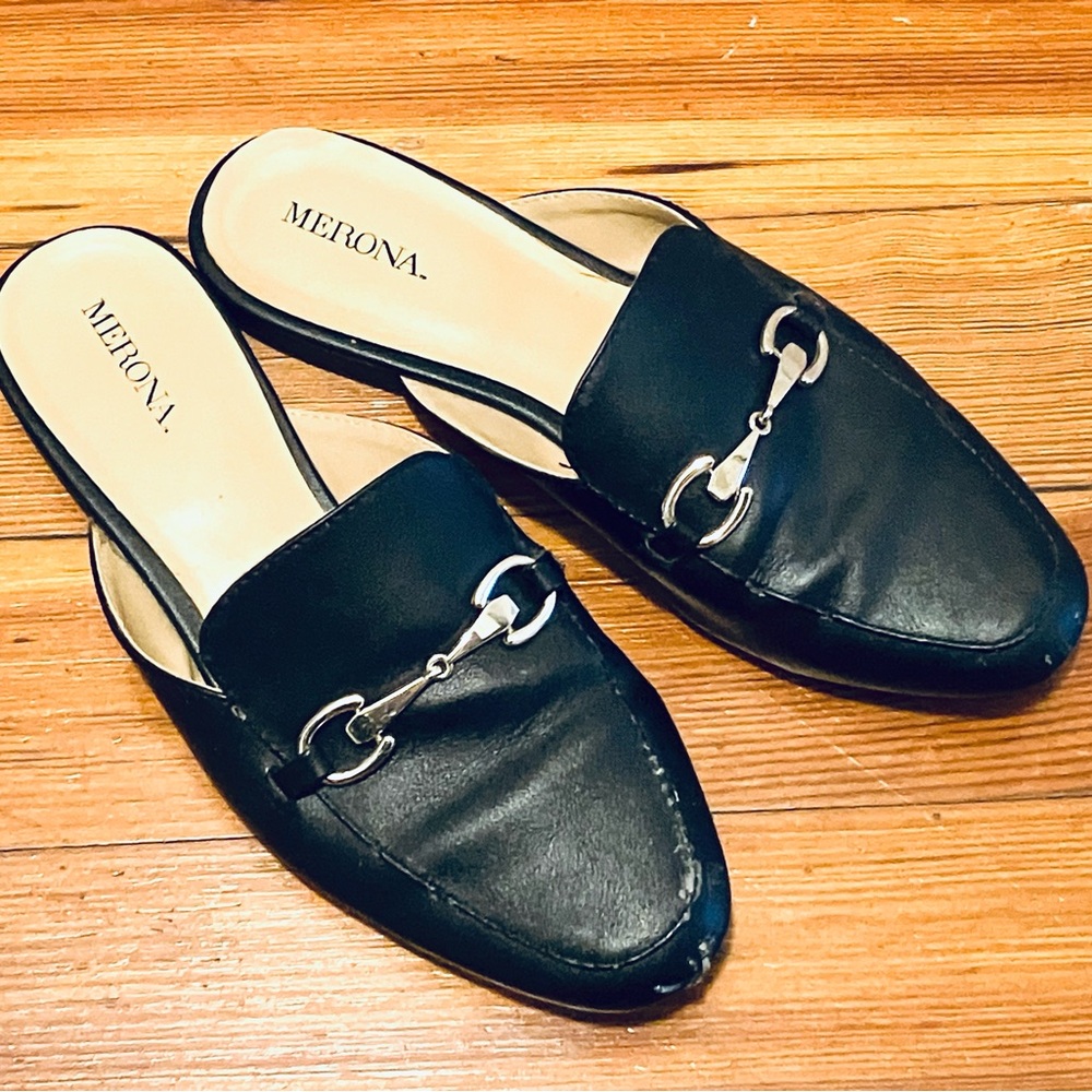 Merona black slip-ons